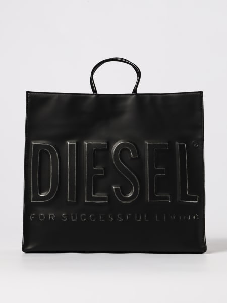 Borsa Tote in pelle sintetica con maxi logo Diesel
