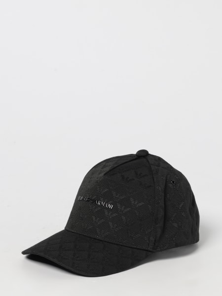 Cappello Emporio Armani in misto cotone con monogram jacquard