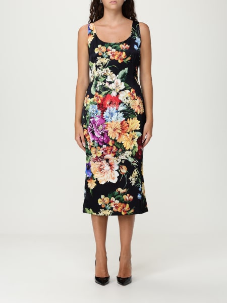 Abito Dolce & Gabbana in raso con stampa floreale