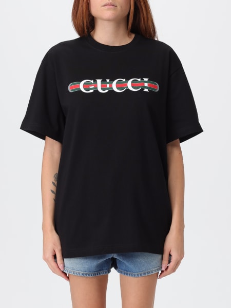 T-shirt in cotone Web Gucci
