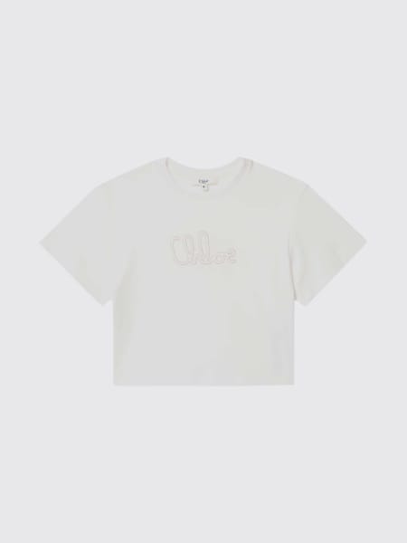 T-shirt in cotone con logo Chloé