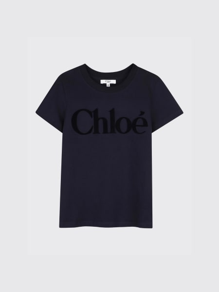 T-shirt in cotone con logo Chloé