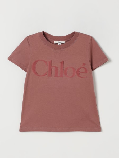 T-shirt in cotone con logo Chloé