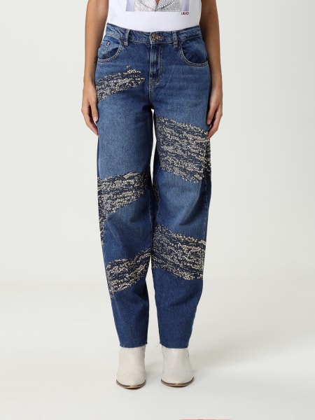 Jeans Liu Jo in denim di cotone con strass