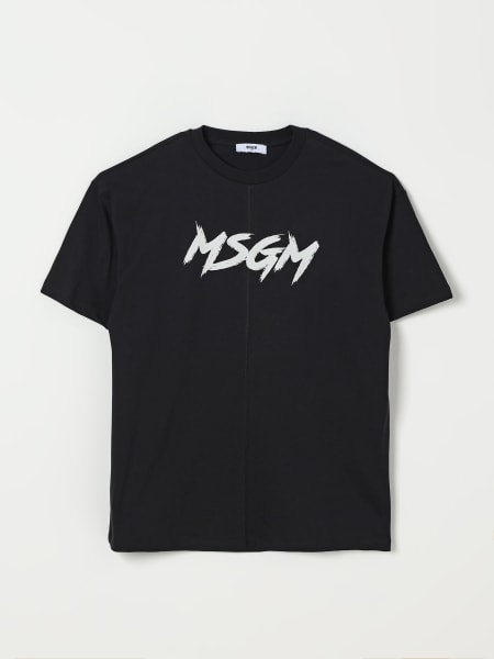 T-shirt in cotone con logo stampato MSGM Kids