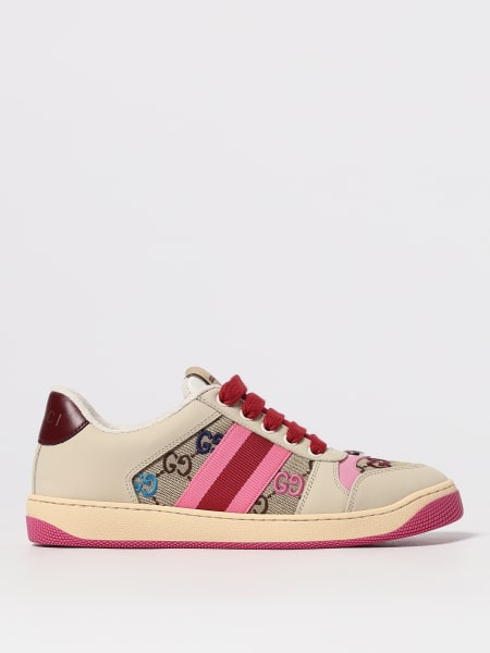 Sneakers Screener Gucci in pelle e misto cotone jacquard