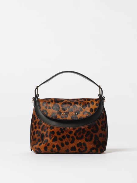 Borsa Nana Leo Small Orciani in cavallino animalier e pelle