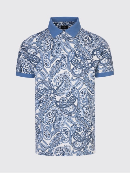 Polo in cotone paisley con logo Pegaso Etro