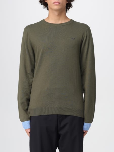 Pullover basic SUN68 in misto cotone e lana