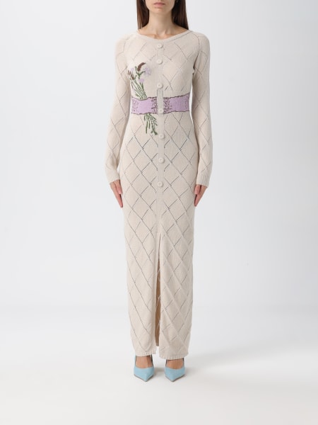 Abito lungo in misto lana con fiocco Twinset