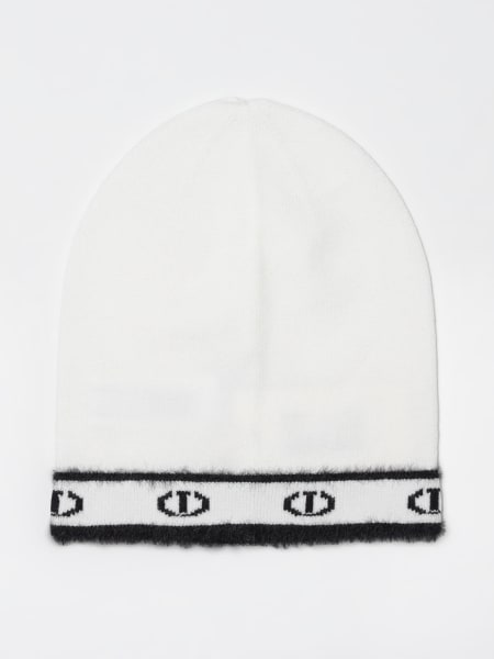 Cappello a berretto in misto viscosa con logo Twinset