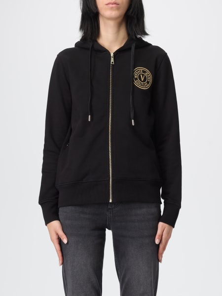Felpa in cotone con logo Versace Jeans Couture