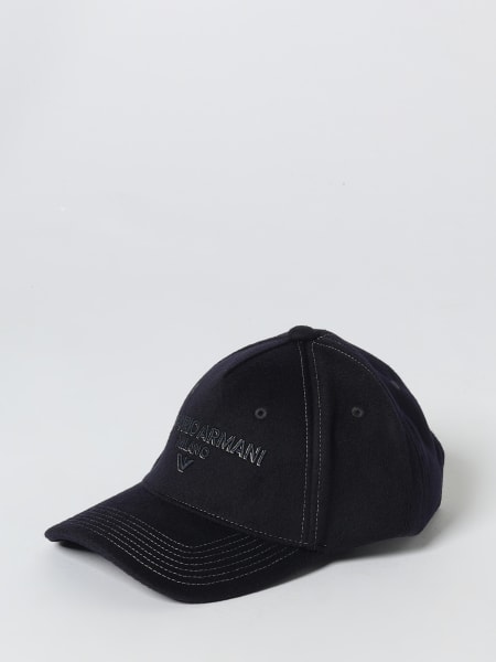 Cappello Emporio Armani in lana vergine con logo ricamato
