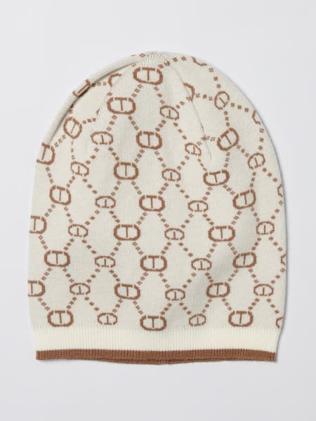 Cappello Twinset in maglia con monogram jacquard
