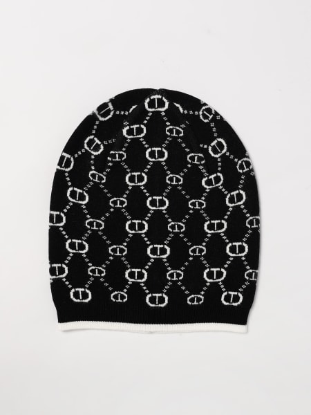 Cappello Twinset in maglia con monogram jacquard