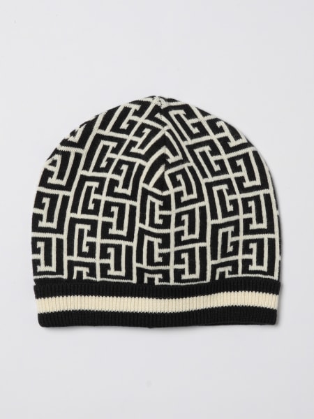 Cappello Balmain in cotone con monogram jacquard