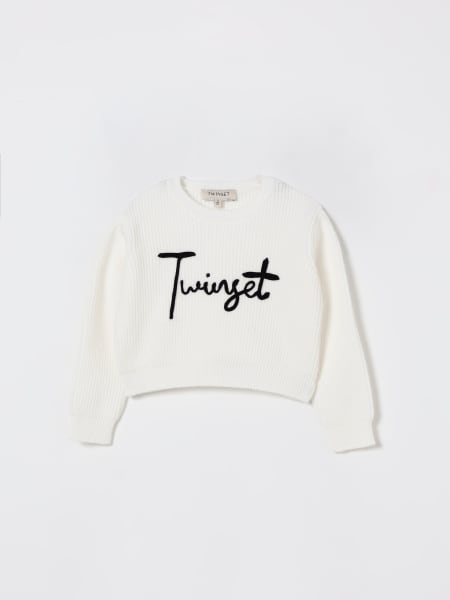 Pullover basic Twinset in misto viscosa con logo