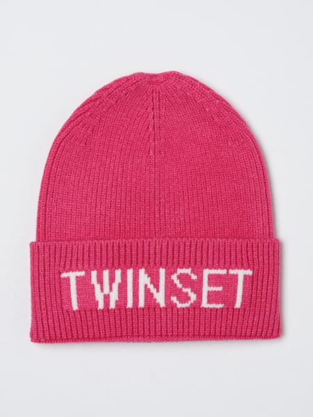 Cappello Twinset in misto viscosa con logo jacquard