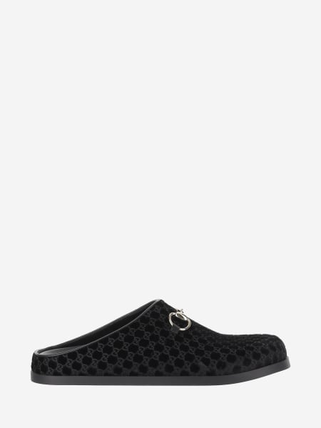 Sabot Gucci in velluto con monogram GG all over