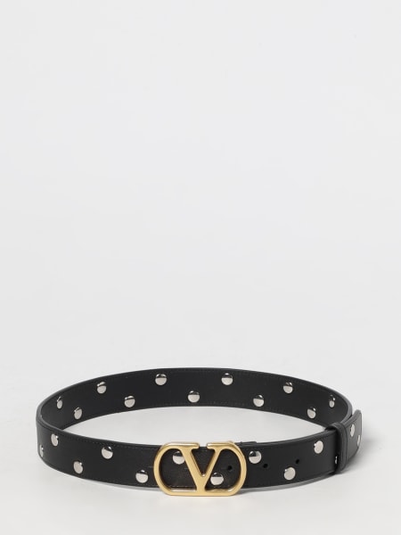 Cintura VLogo Signature Valentino Garavani in pelle con borchie applicate