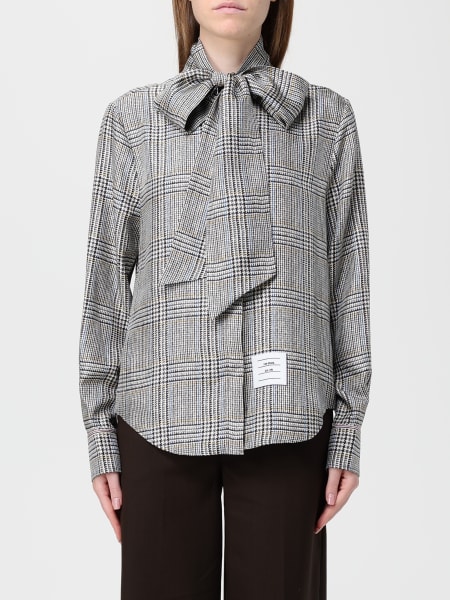 Camicia Thom Browne in seta Principe di Galles