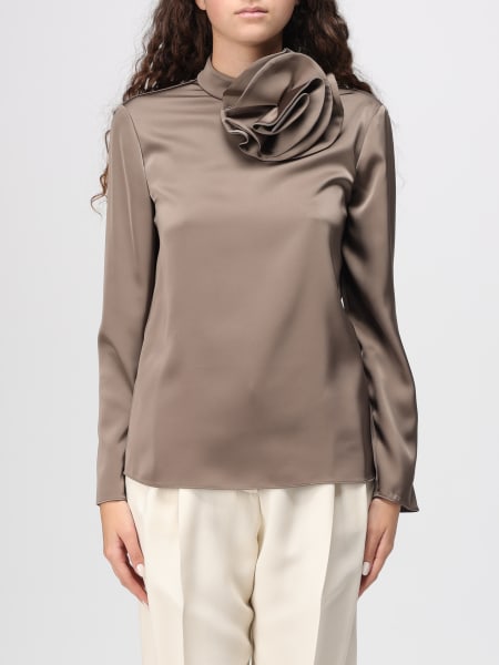 Blusa di seta con fiore Emporio Armani