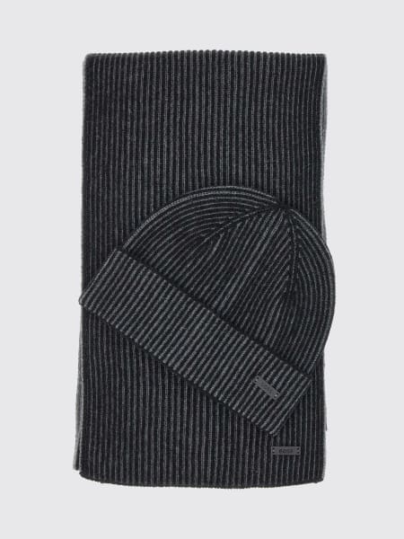 Set sciarpa + cappello Boss in misto lana a coste