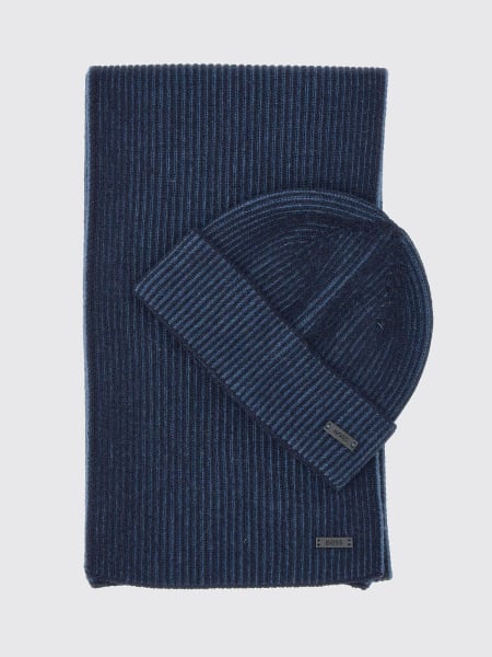 Set sciarpa + cappello Boss in misto lana a coste