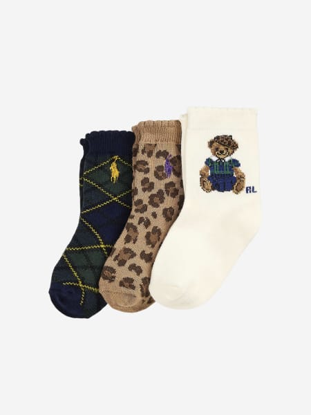 Set 3 paia di calze Polo Ralph Lauren in cotone stretch jacquard