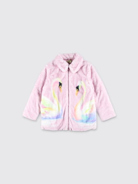 Pelliccia con stampa cigni Stella McCartney Kids