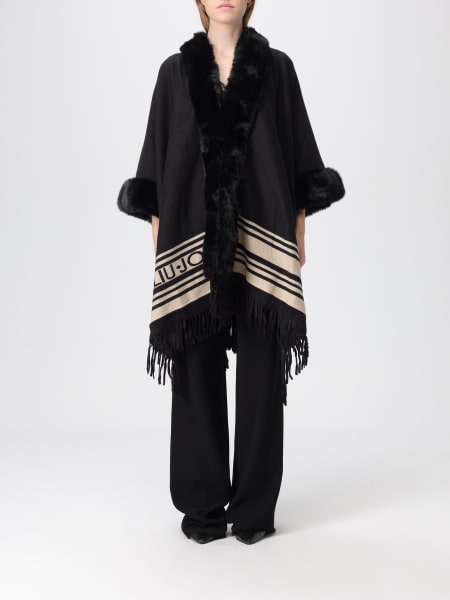 Mantella in ecopelliccia con logo Liu Jo