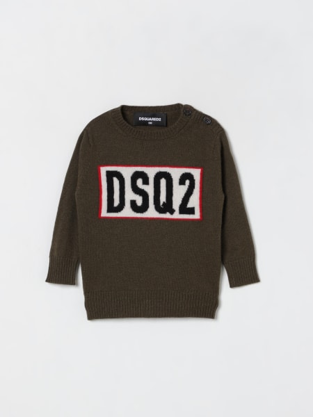 Maglia a girocollo con maxi logo Dsquared2 di lana