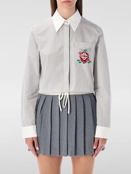 Camicia in cotone a righe con logo Casablanca