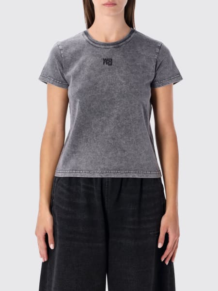 T-shirt in cotone con logo T by Alexander Wang
