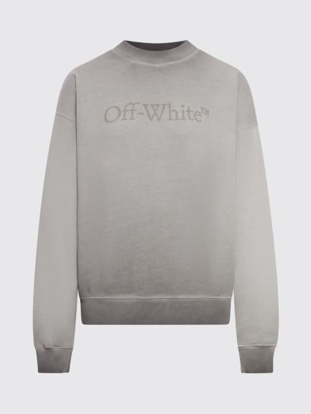 Felpa a girocollo in cotone con logo Off-white