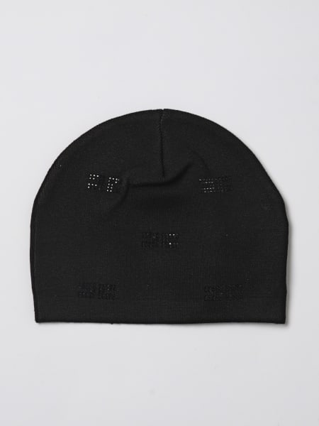 Cappello Elisabetta Franchi La Mia Bambina in maglia con monogram di strass
