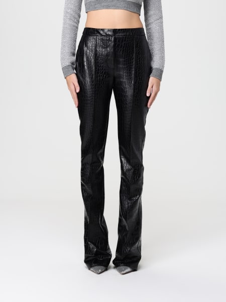 Pantaloni Elisabetta Franchi in pelle sintetica con stampa animalier