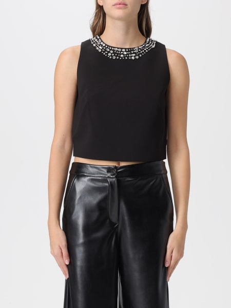 Top cropped Liu Jo in crêpe con strass