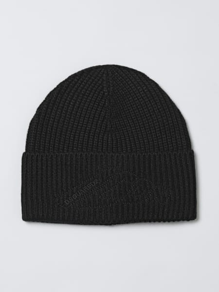 Cappello Dsquared2 in misto lana a coste con logo ricamato