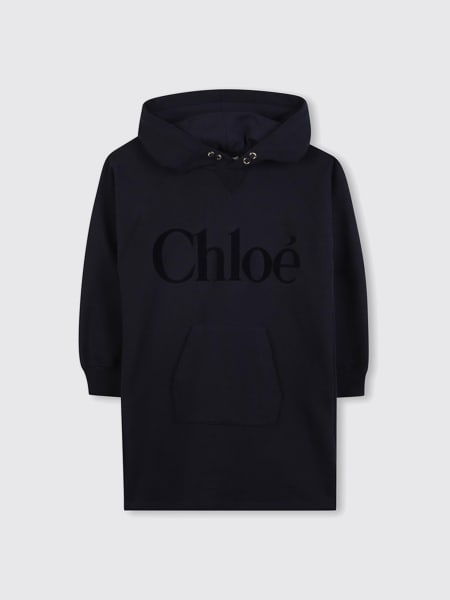 Abito a felpa in cotone con logo Chloé