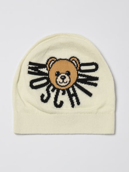 Cappello Teddy Moschino in cotone con logo jacquard
