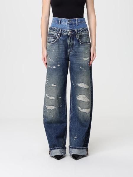 Jeans double-waist Dolce & Gabbana in denim distressed
