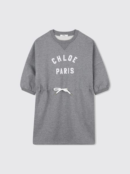 Abito a felpa in cotone con logo Chloé