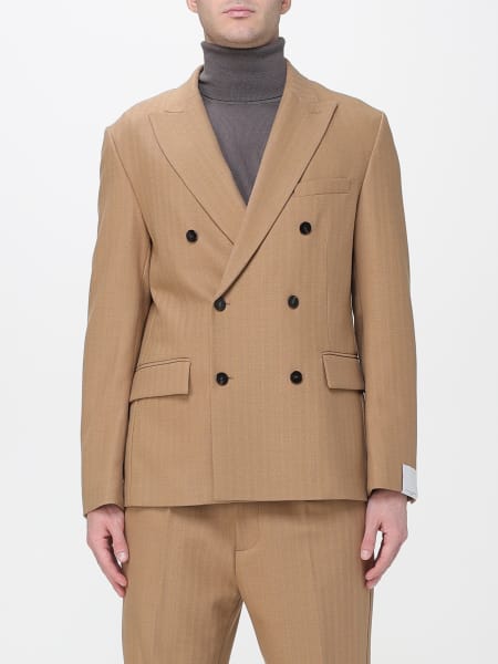 Blazer doppiopetto Paolo Pecora in misto lana chevron