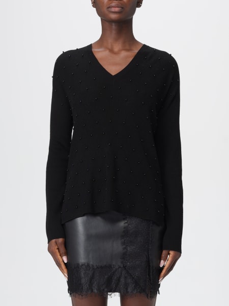 Maglia a v in lana vergine Liu Jo con perle