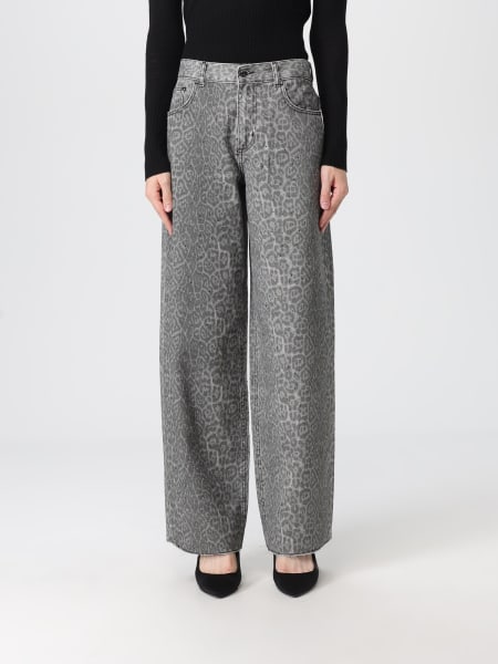 Jeans a gamba larga Liu Jo in denim animalier