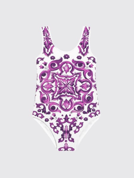 Costume intero con stampa maioliche Dolce & Gabbana