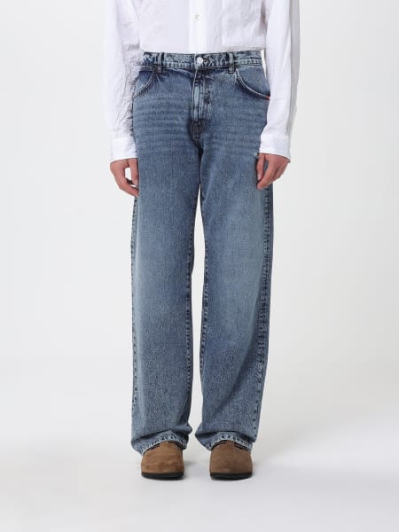 Jeans gamba larga Amish in denim di cotone