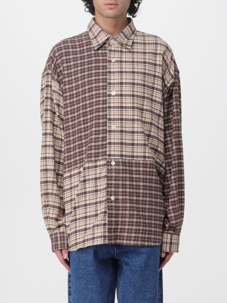 Camicia relaxed fit Amish in flanella di cotone patchwork