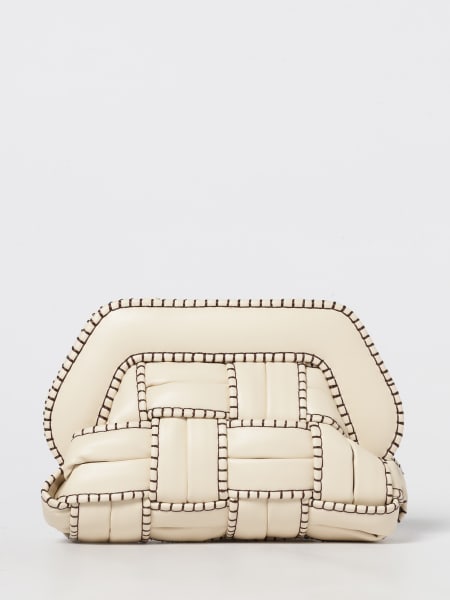 Clutch Tia Themoirè in pelle vegana intrecciata con cuciture a contrasto